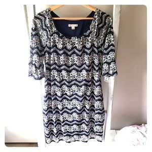 NWT Dress Barn Lace Dress w/ Ruffle Sleeves